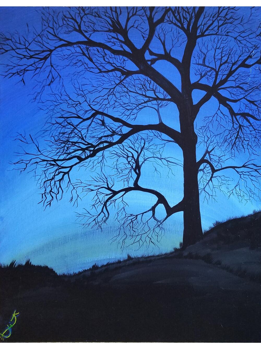 "Walnut Tree in Winter"  Art Print from my Original Work 11" x 14" Acid Free